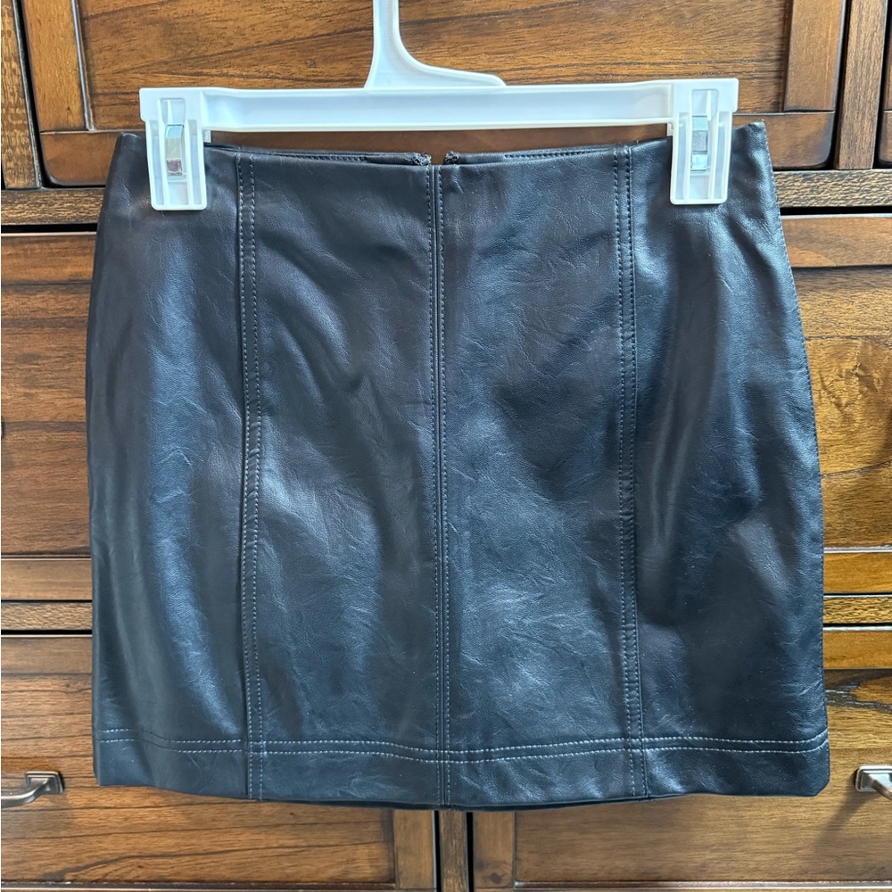 Black Leather Mini Skirt Size 0